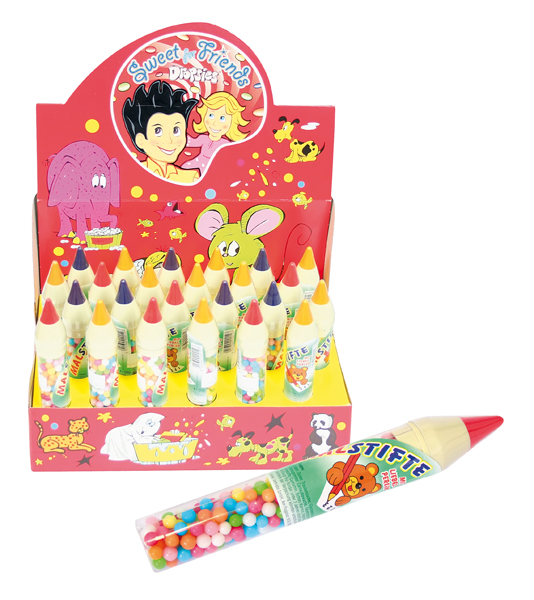 Schrijvende krijtstift met dragees