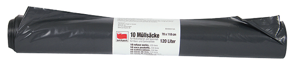 Afvalzakken 120L, grijs 10 stuks