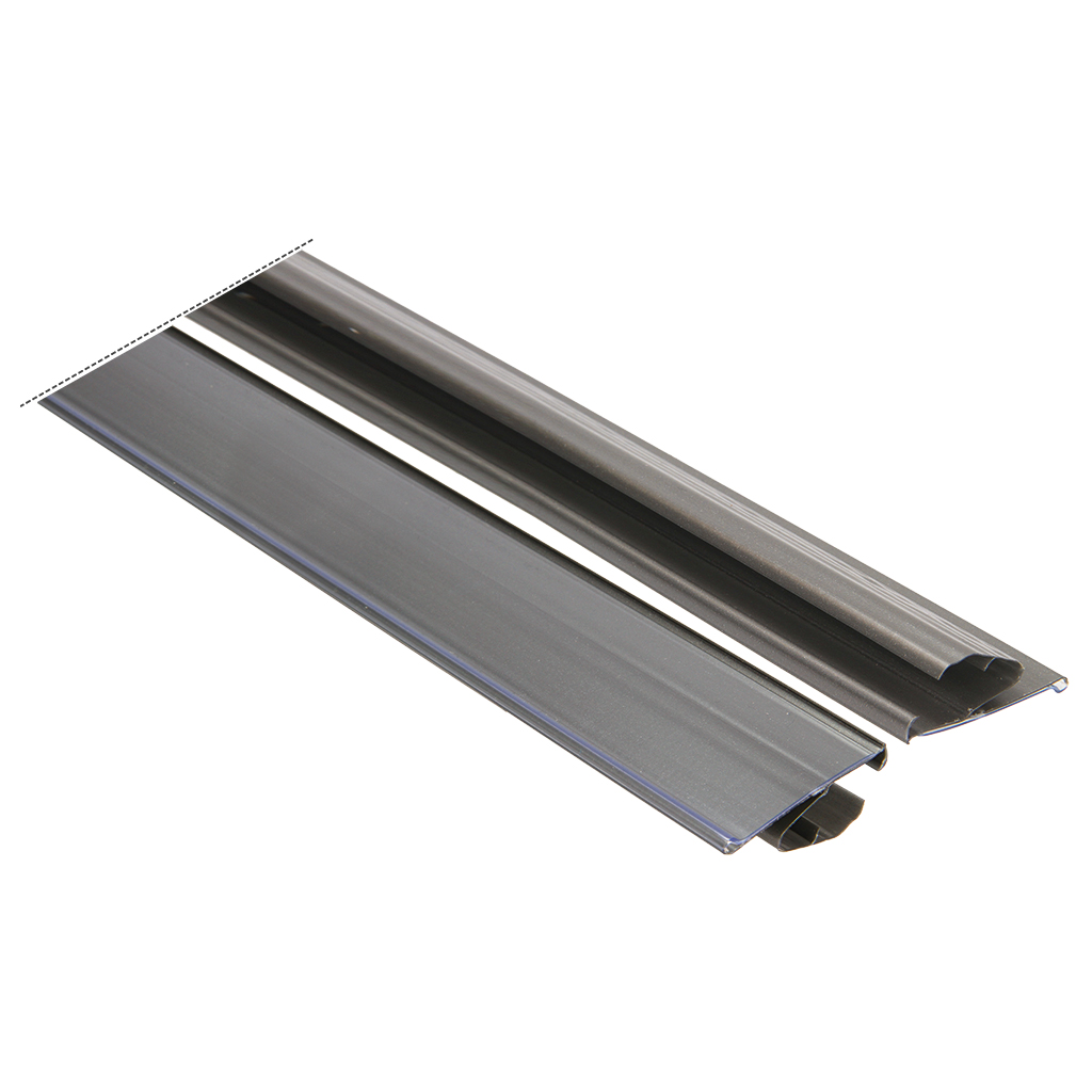 Prijsleiste voor rek, grijs aluminium, klemleiste, 1238x39mm