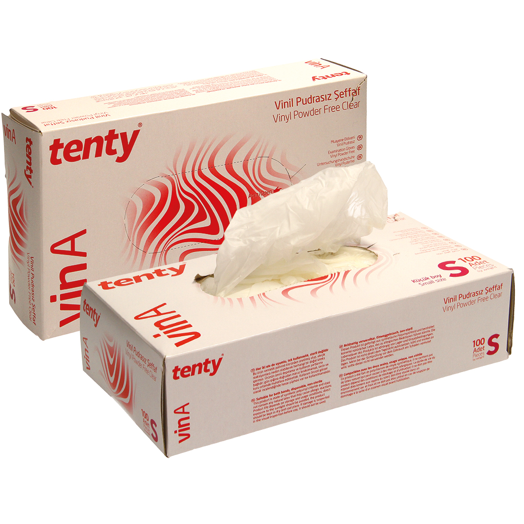 Vinyl wegwerphandschoenen maat S, 100 st.