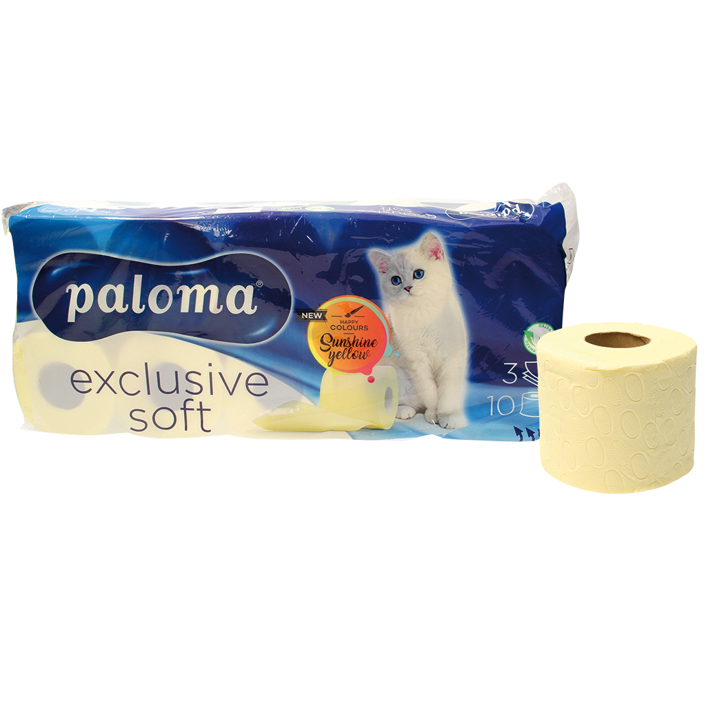 Toiletpapier 'Paloma Exclusive Soft Geel' 3 Laag.