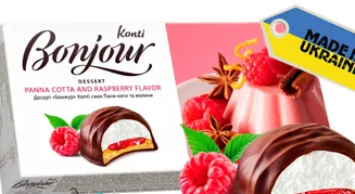 Bonjour met panna cotta en framboos