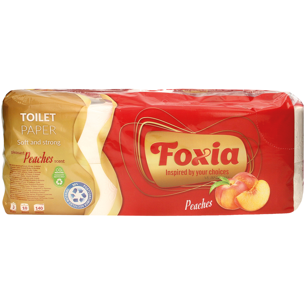 "Foxia" toiletpapier, 3-laags (10 rollen x 140 vellen)