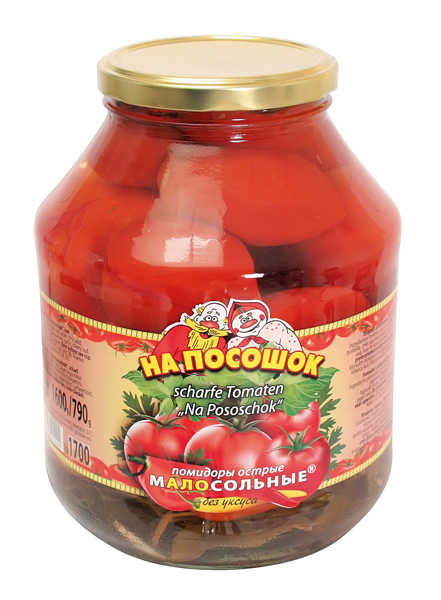Gekruide ingemaakte tomaten "Na Pososchok"