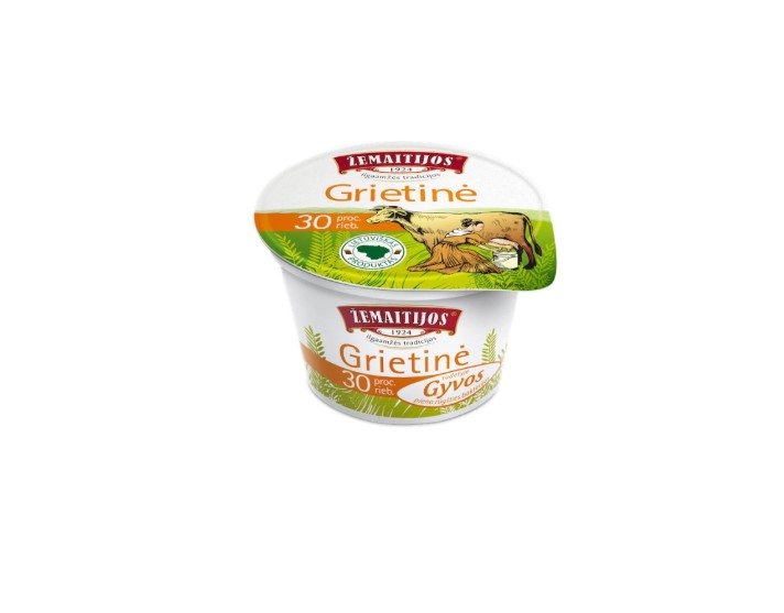 Сметана ŽEMAITIJOS, 30 % жирности.