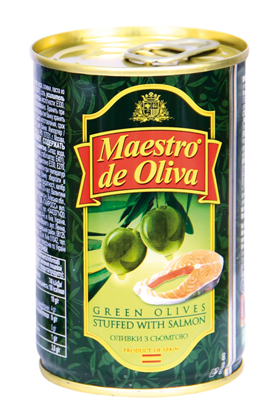 Зелёные оливки с семгой