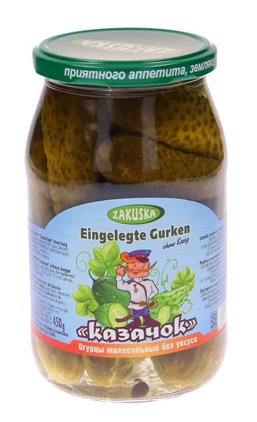 Ingelegde augurken zonder azijn "Kasatschok"