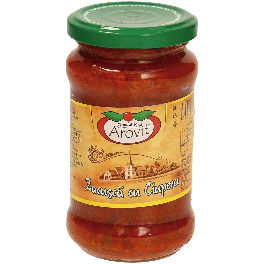 Groentebereiding met champignons "Zacusca cu ciuperci"