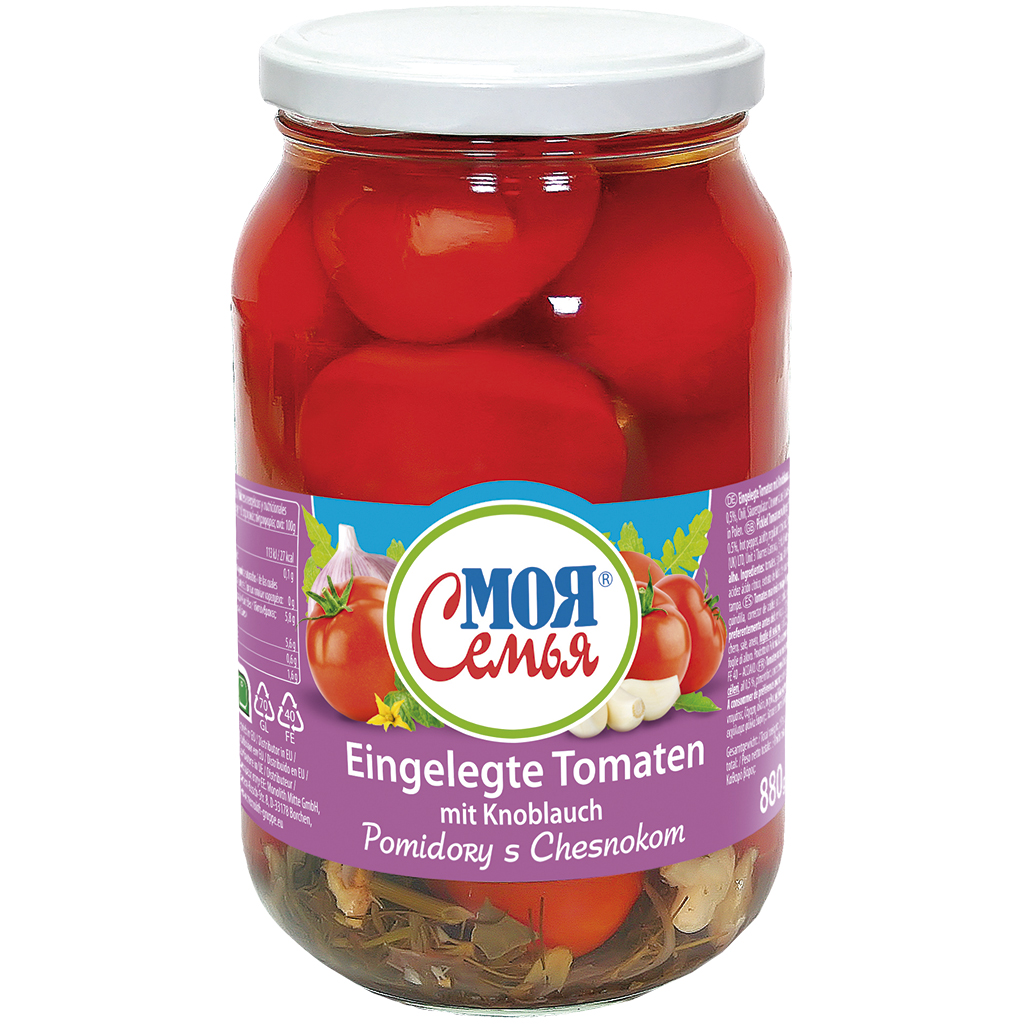 Ingelegde tomaten met knoflook