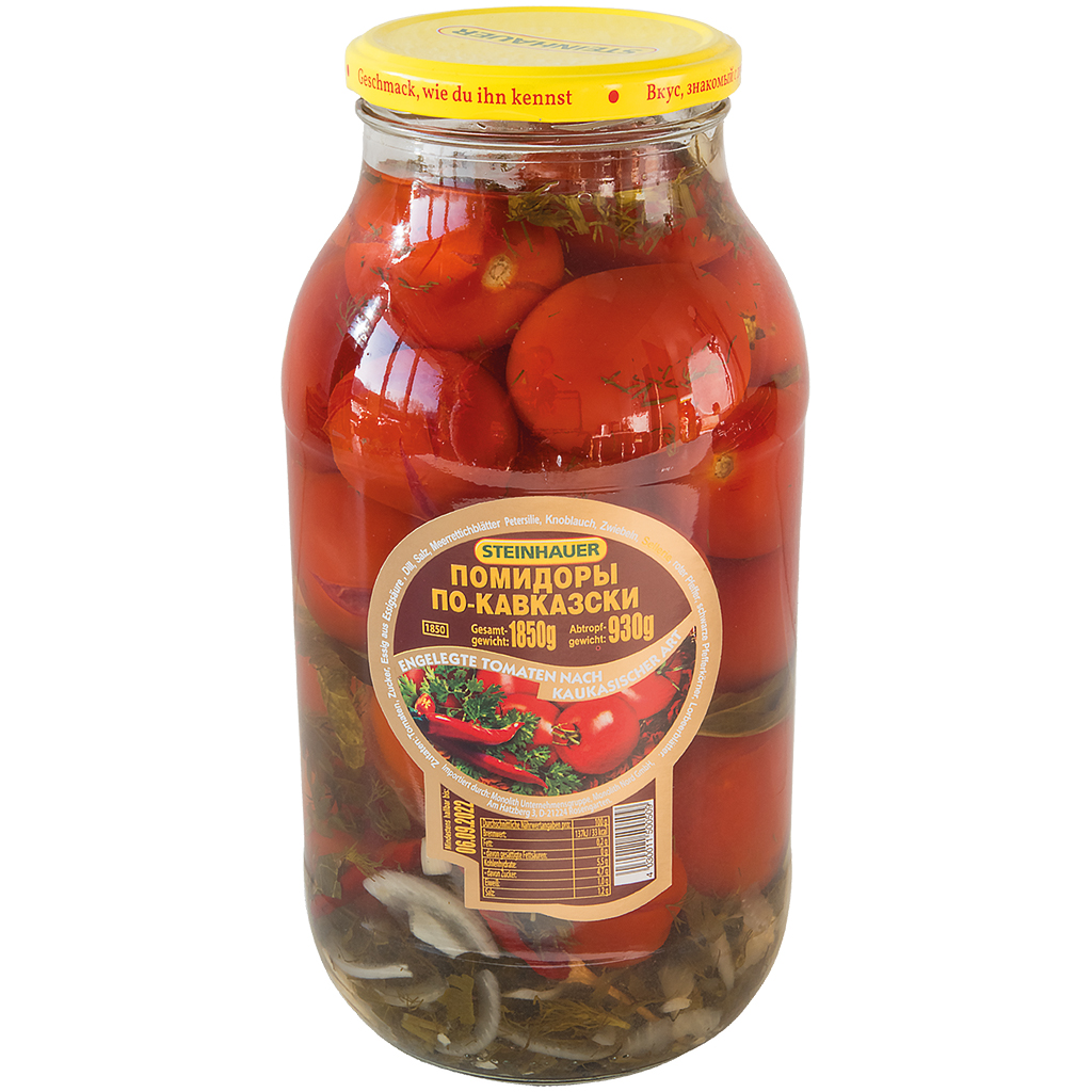 Eingelegde tomaten naar Kaukasische stijl