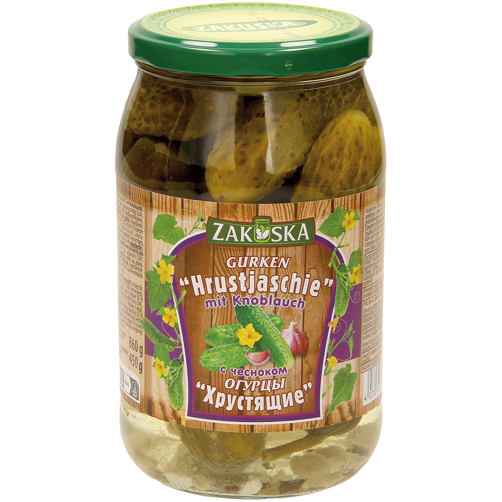 Gepekelde Komkommers "Hrustjaschie" met Knoflook