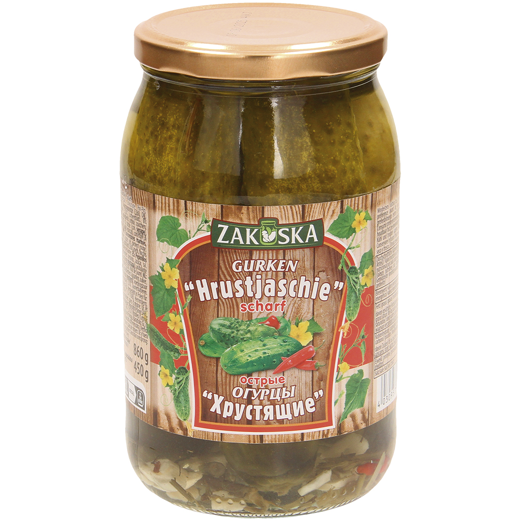 Огурцы консервированные "Hrustjaschie", острые