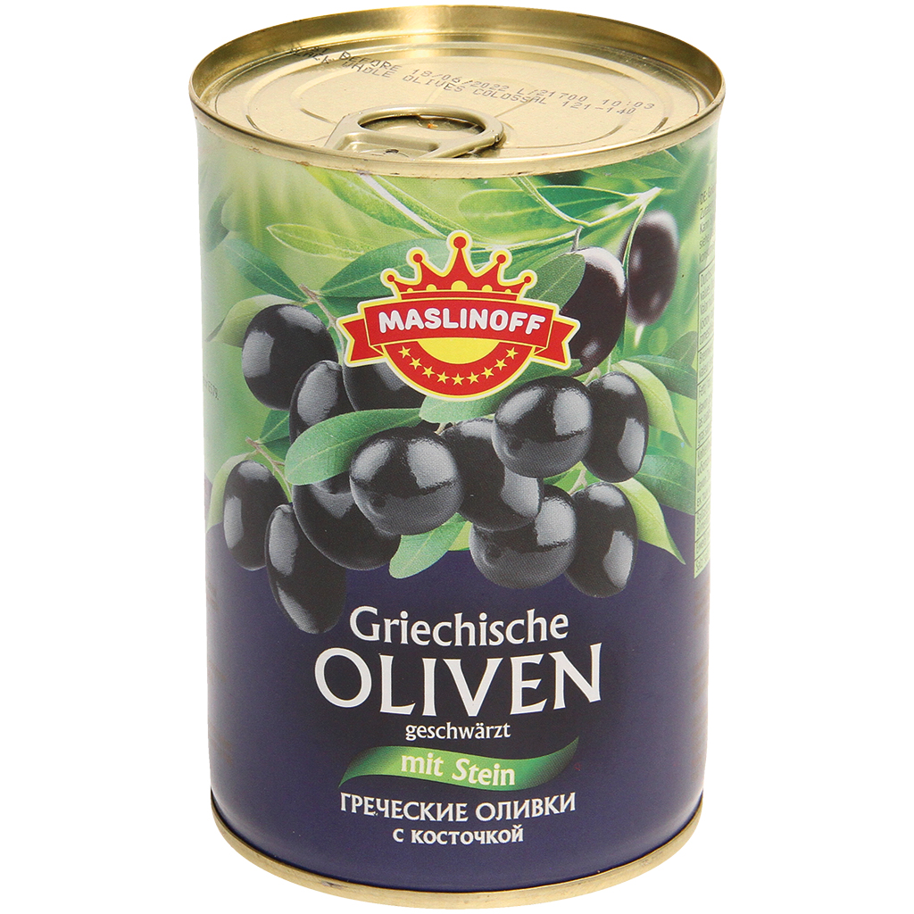 Griekse olijven met pit, gezwart