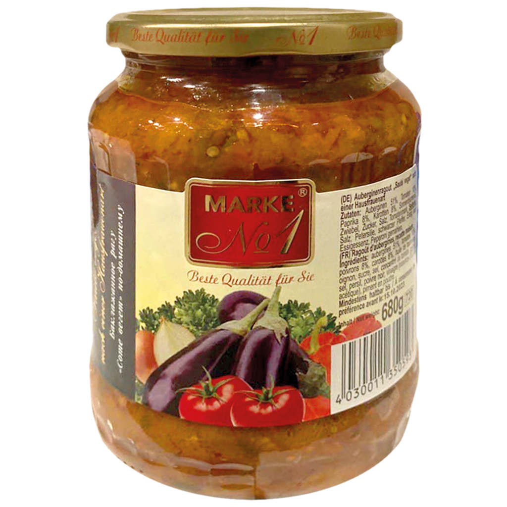 Aubergineragout "Sauté veget" op een huisvrouwwijze