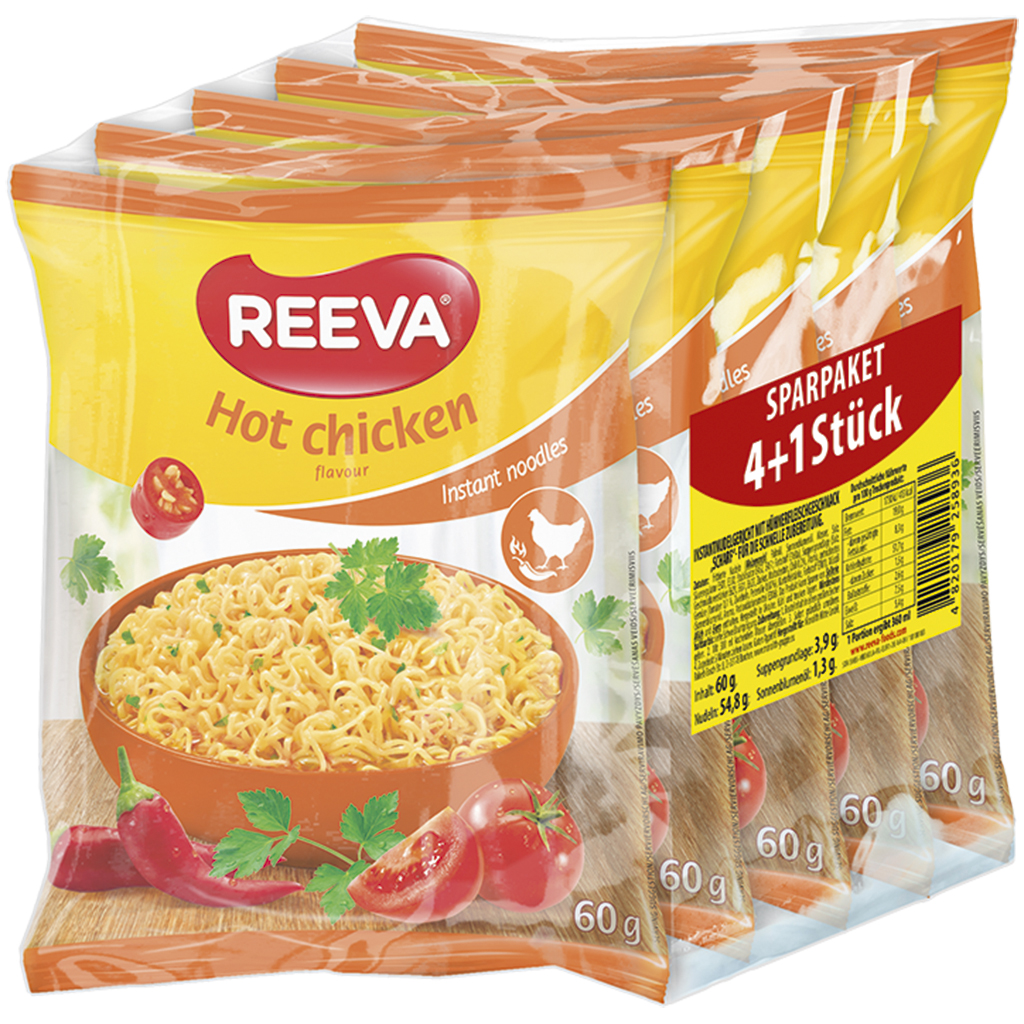 Акция 4+1 "Reeva" Вермишель быстрого приготовления со вкусом