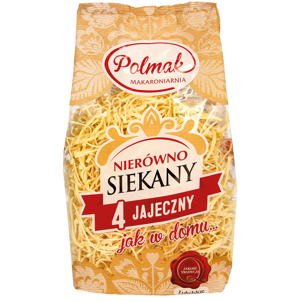 Eierpasta "Kluski" met 4 eieren, met curcuma toegevoegd