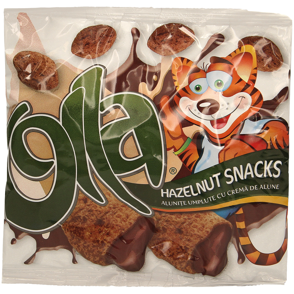 Snackgebak met romige vulling (50%) met hazelnootsmaak met t