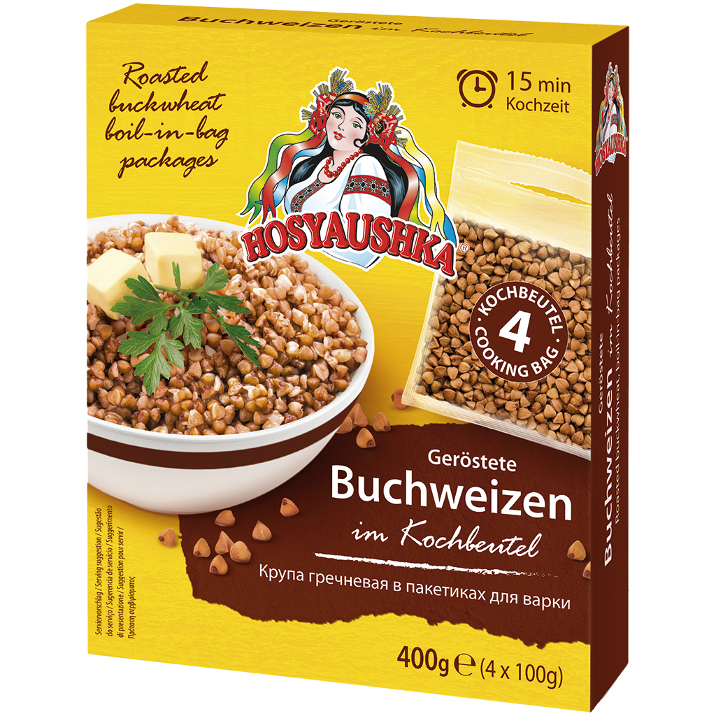 Gekookte boekweit, in een kookzak