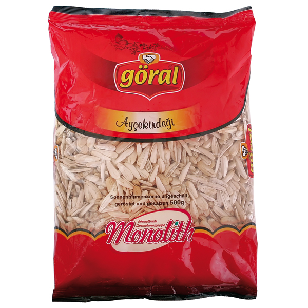 Witte gestreepte zonnebloempitten met schil, geroosterd en g