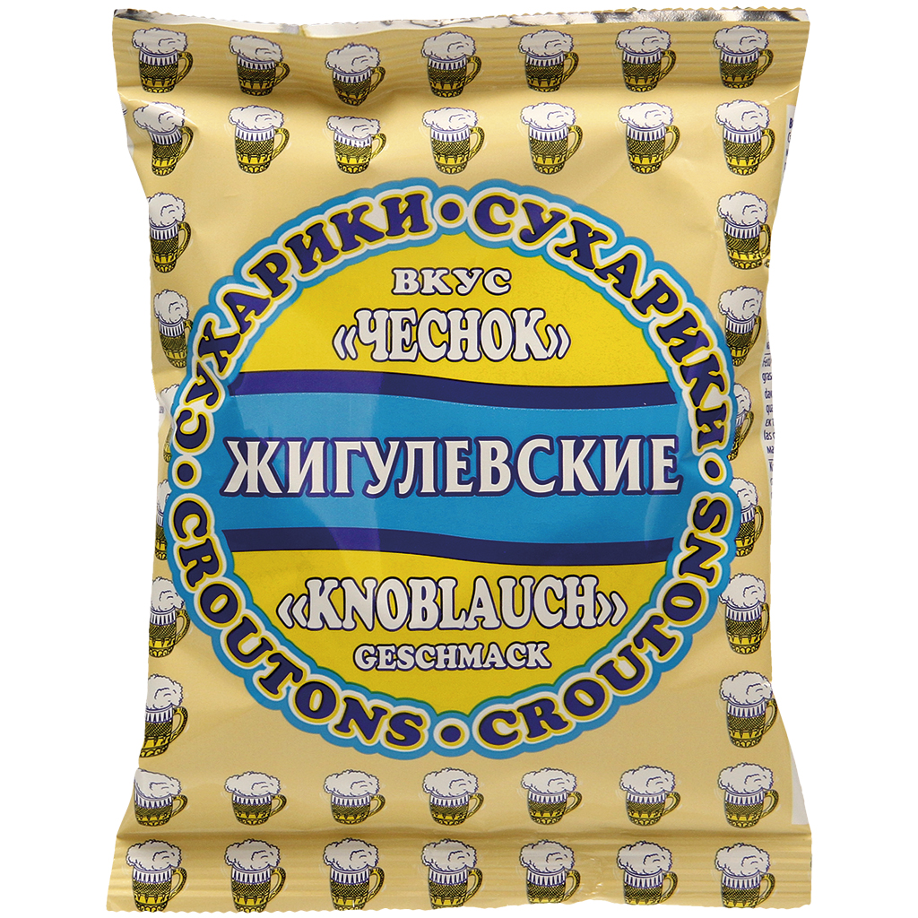 Croutons-brotsnack met geroosterde knoflooksmaak