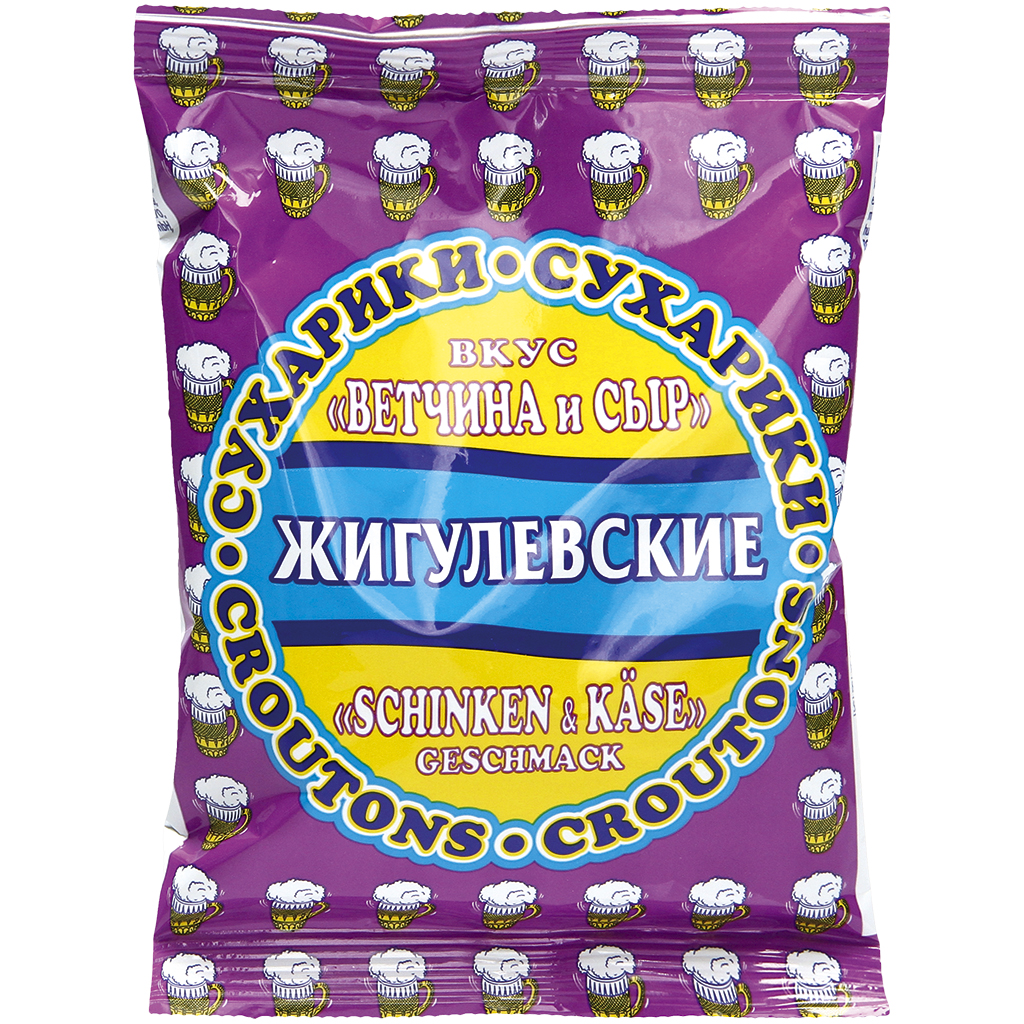 Croutons-brotsnack met ham-kaas smaak