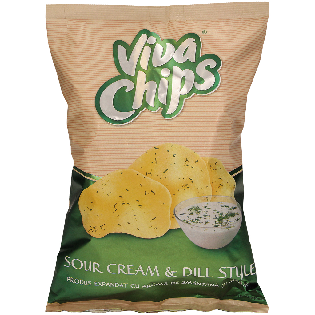 VIVA CHIPS - пшенично-картофельный снек со вкусом сметаны и укропа