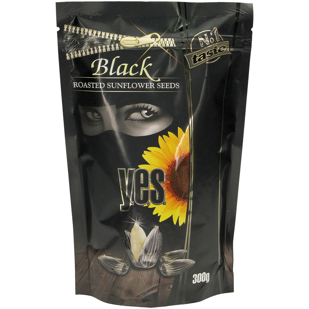 Zwarte zonnebloempitten "YES" met schil, geroosterd