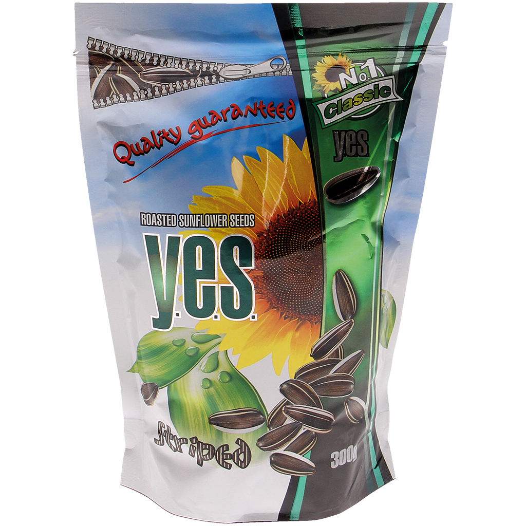 Gestreepte zonnebloempitten met schil, geroosterd.