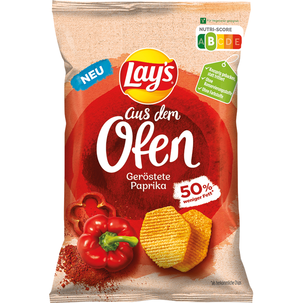 Gebacken aardappel snack Lays uit de oven met paprikasmaak