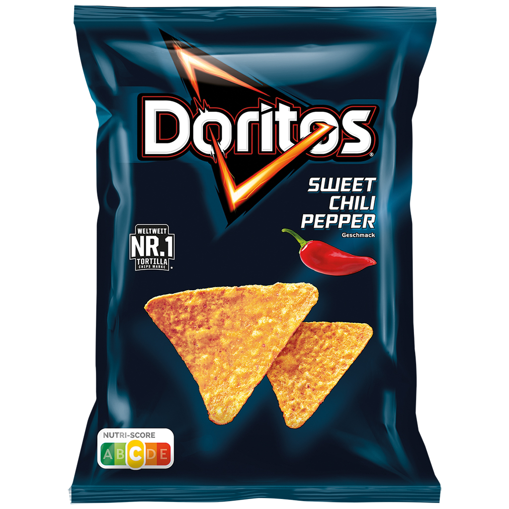 Maïschips Doritos Sweet Chili Pepper met chili-smaak