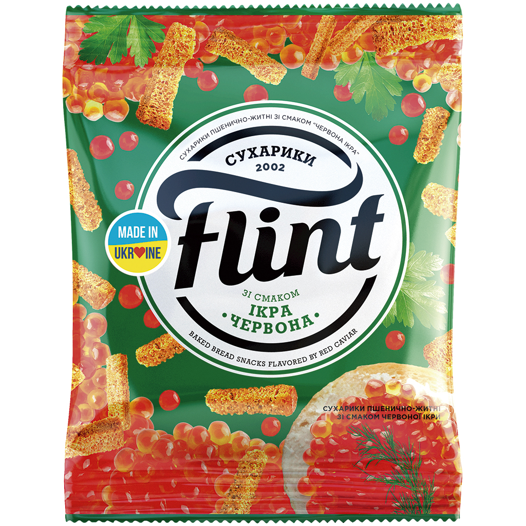 "Flint" - Snack van tarwebrood met kaviarsmaak