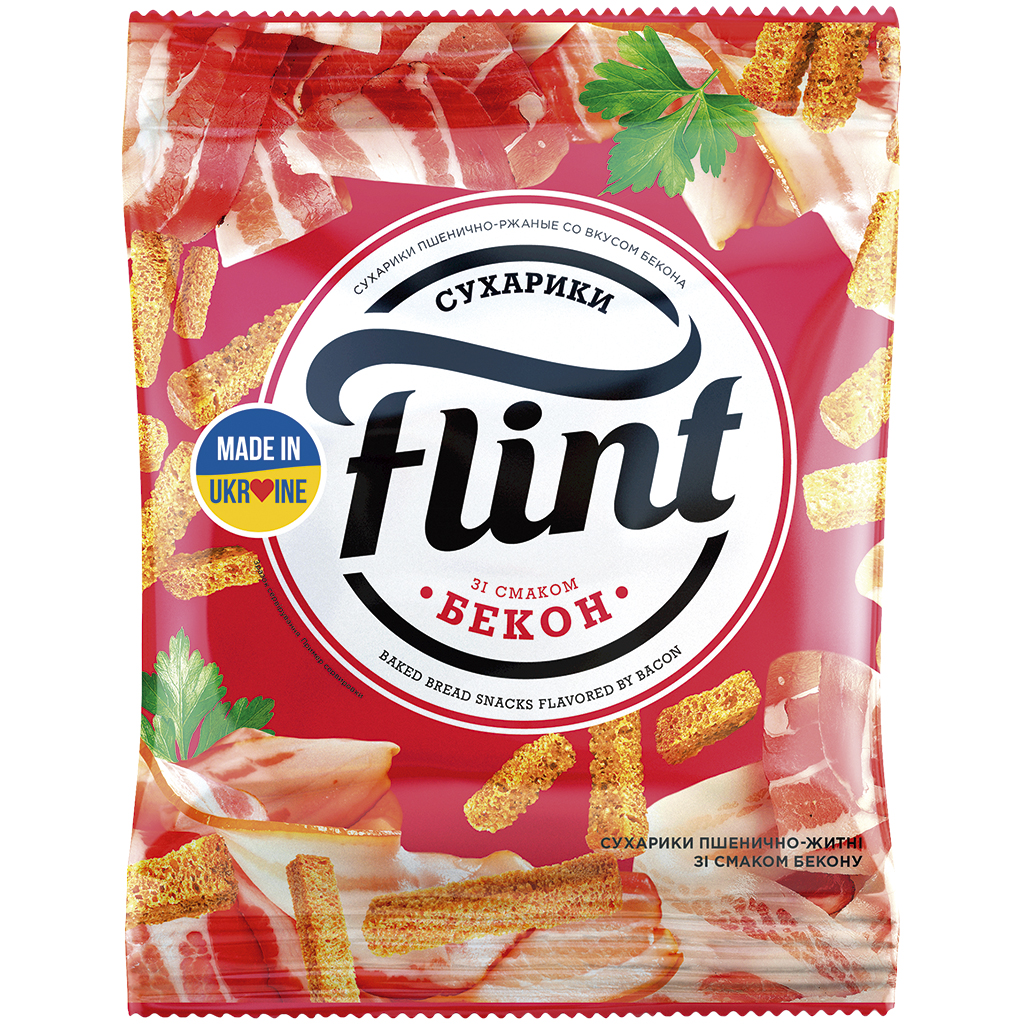 "Flint" - Snack van tarwebrood met speksmaak