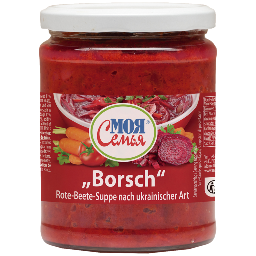 Moja Semja bietensoep "Borschtsch" naar Oekraïense stijl.