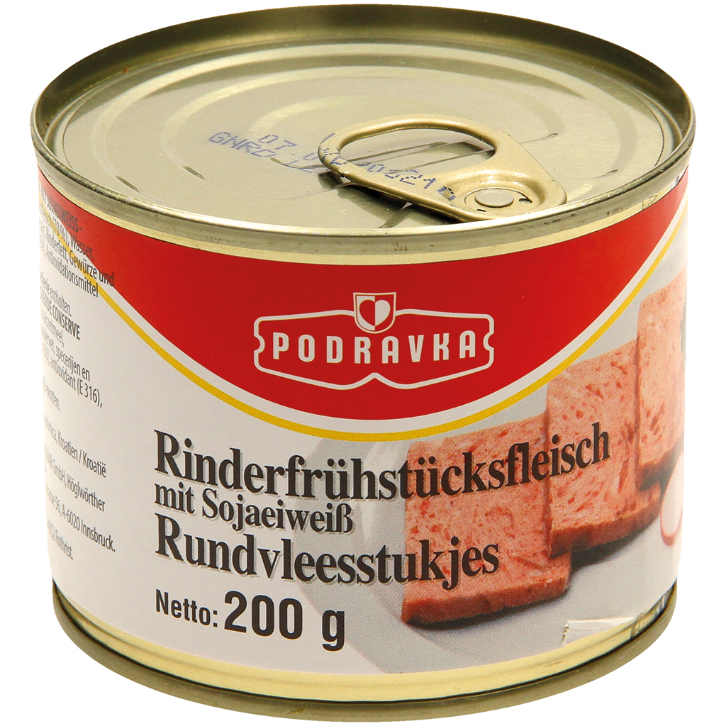 PODRAVKA Rund ontbijtvlees in blik