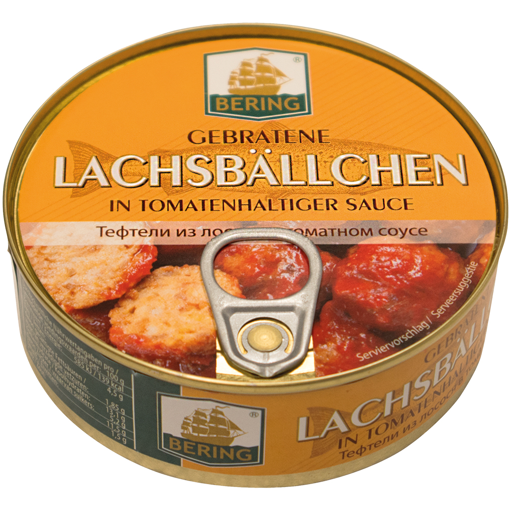 Bering Gebakken zalmballetjes in tomatensaus