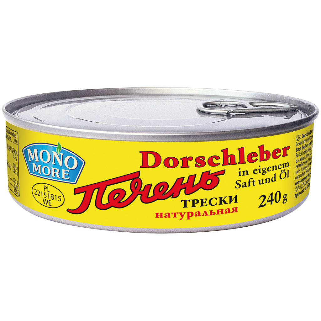 MONO MORE Kabeljauwlever in zijn eigen sap en olie