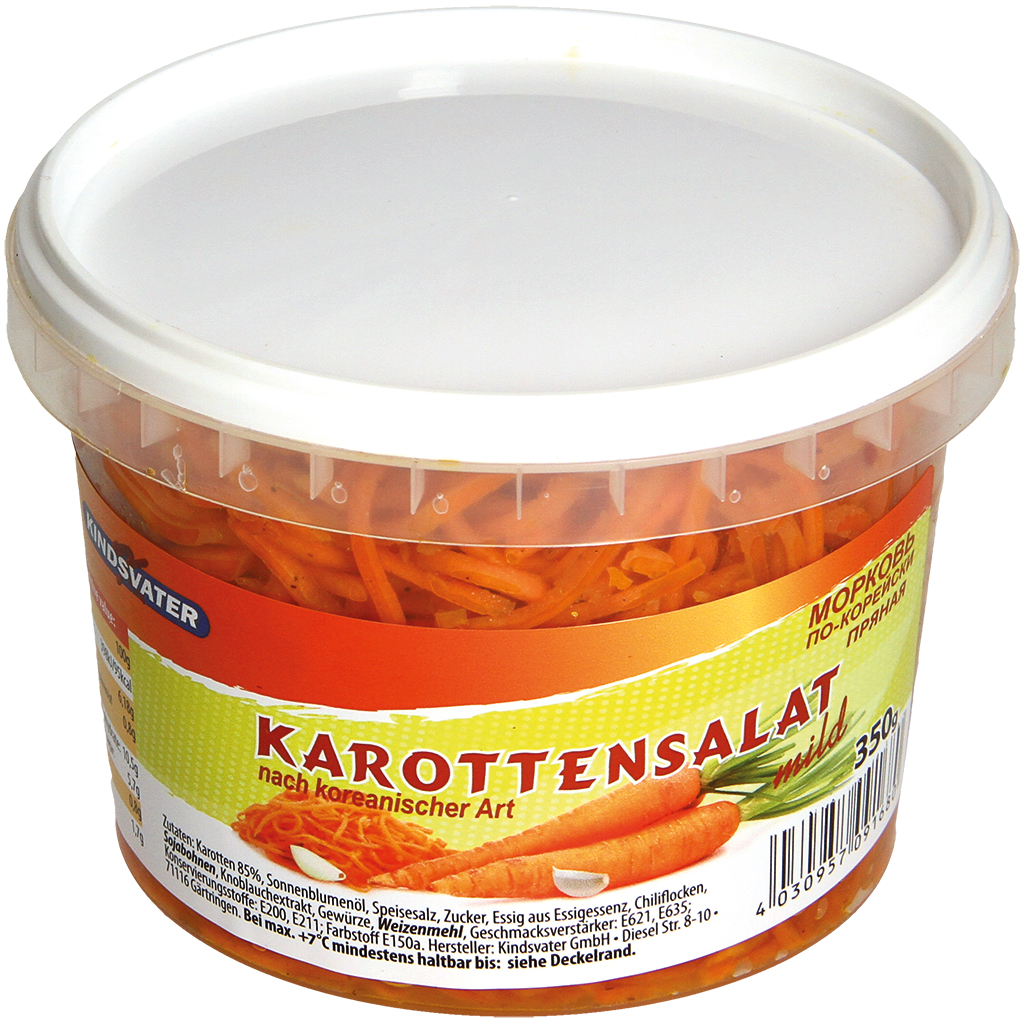 Wortelsalade in Koreaanse stijl, mild