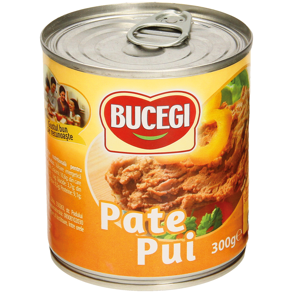 Broodbeleg met kippenlever en soja-eiwit. Gesteriliseerd.