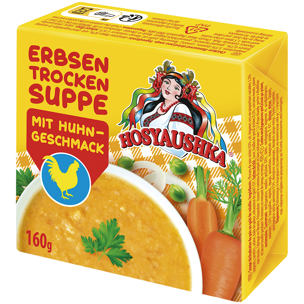 "Hosyaushka" Erwtensoep met kip-smaak.