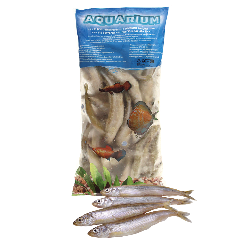 Stint (Osmerus eperlanus) met kop, niet schoongemaakt, gegla