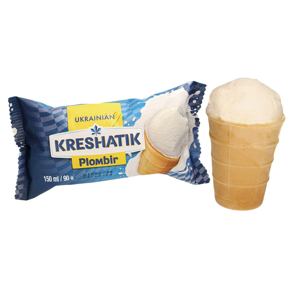 IJs met vanillesmaak in een wafelbekertje.