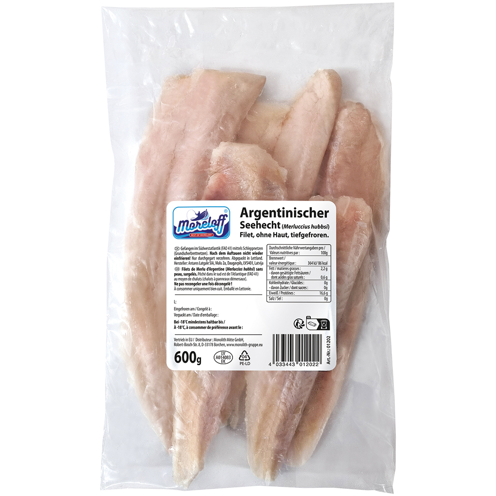Аргентинский хек, филе, без кожи, замороженное