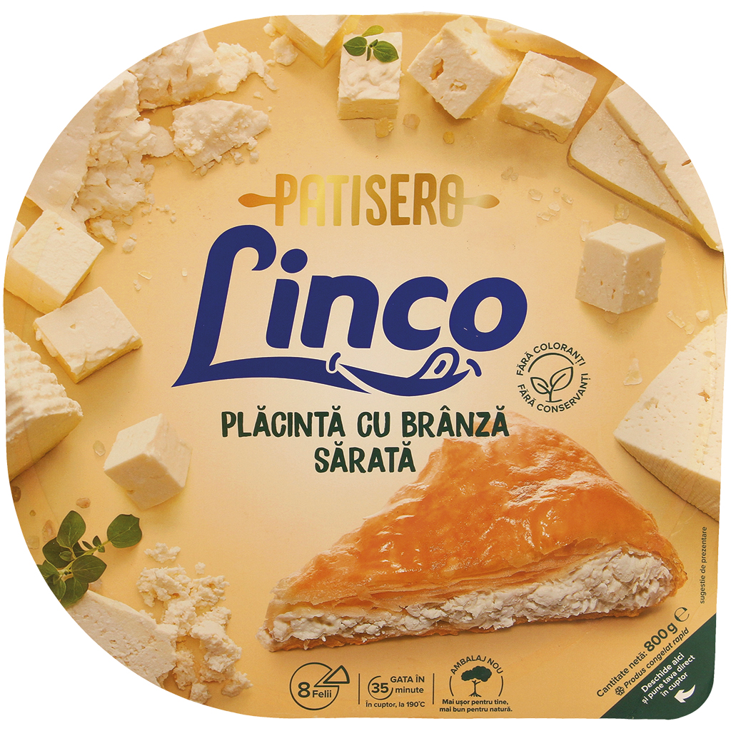 Trekkendeeg gebak met kaas-vulling "Linco", diepgevroren.
