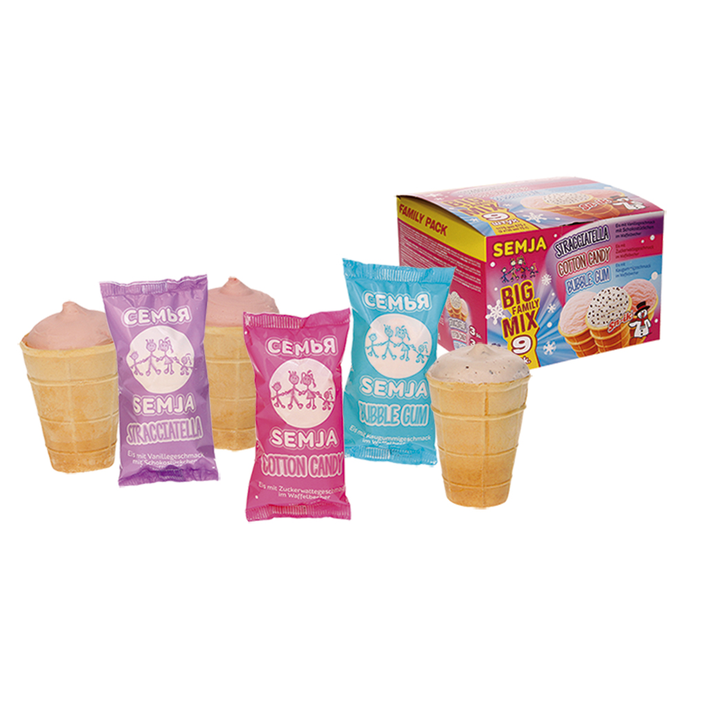 IJs Semja-MIX IJs met vanillesmaak "Stracciatella" met choco