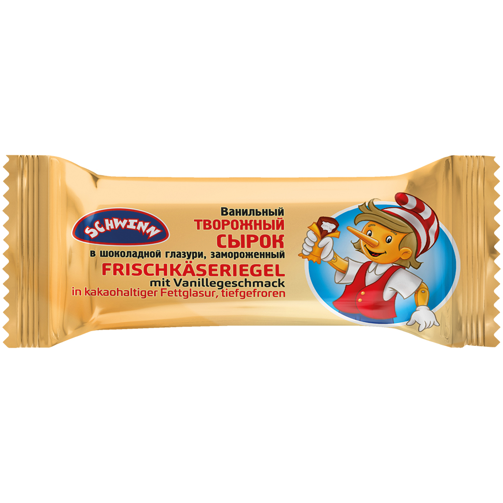 Сырок творожный c ванильным вкусом, в шоколадной глазури, быстро замороженный