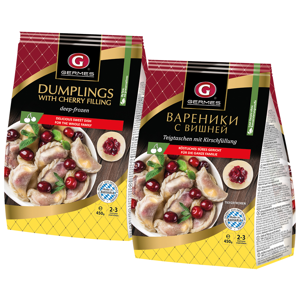 Вареники с вишней, продукт глубокой заморозки