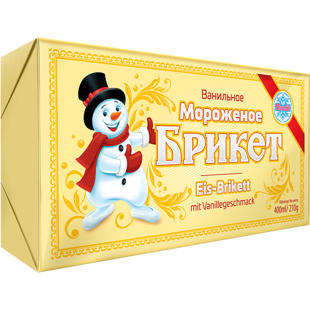 Мороженое брикет с ванильным вкусом