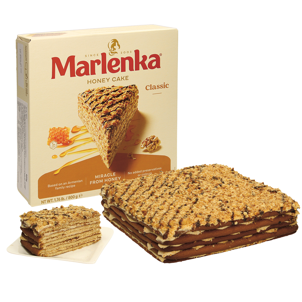 Torte "Marlenka" met 51% roomvulling en 5% honing, diepgevroren