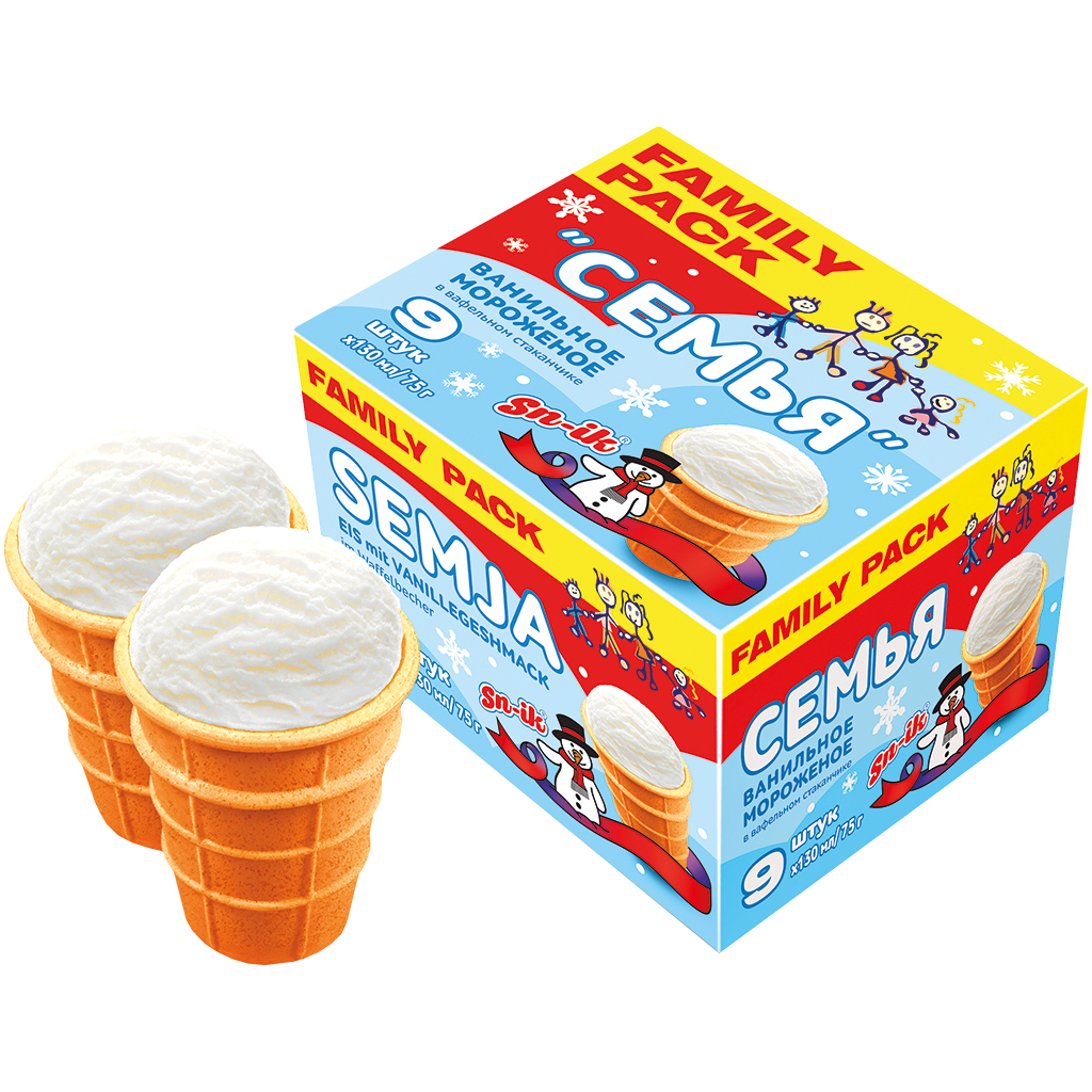 Ванильное мороженое в вафельном стаканчике