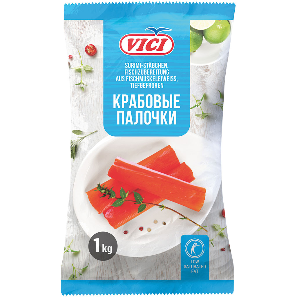 Surimi-sticks, visbereiding van visspier eiwit, diepgevroren
